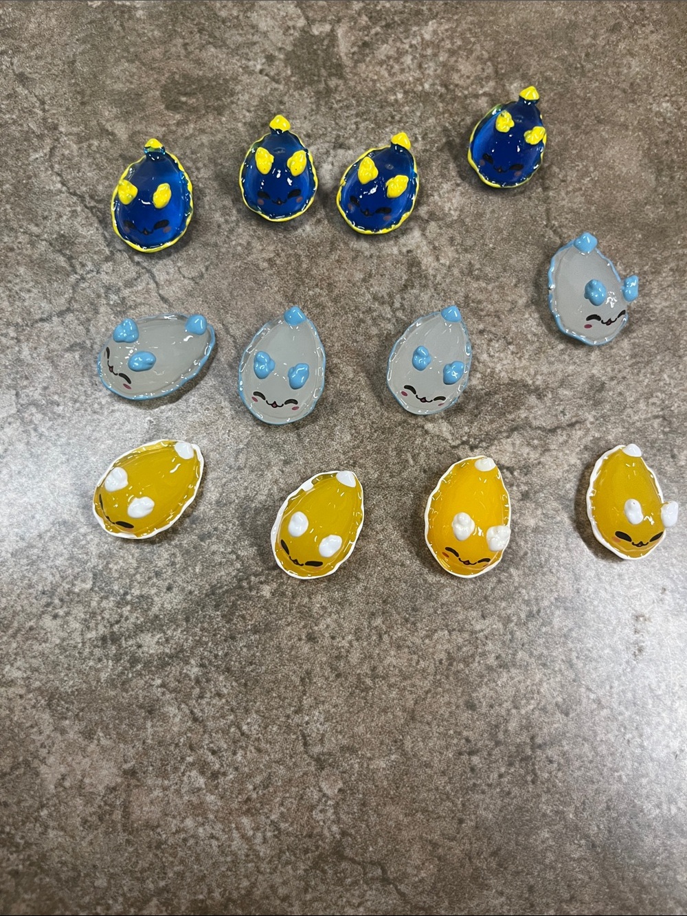 12pc Sea Slug Resin Miniatures- Nudibranch Flatback Cabochons for crafts